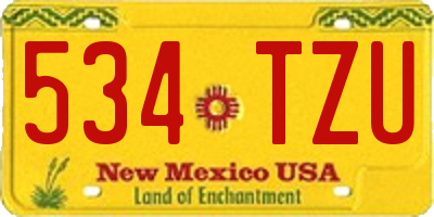 NM license plate 534TZU