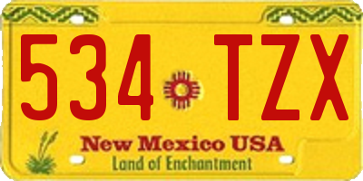 NM license plate 534TZX