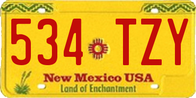 NM license plate 534TZY