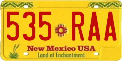 NM license plate 535RAA
