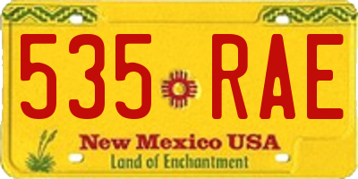 NM license plate 535RAE