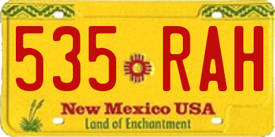 NM license plate 535RAH