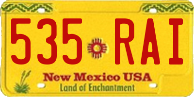 NM license plate 535RAI