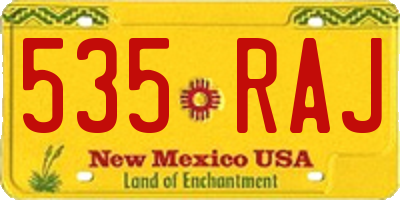 NM license plate 535RAJ