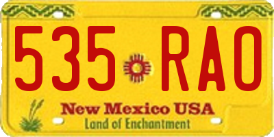 NM license plate 535RAO