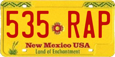 NM license plate 535RAP
