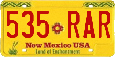 NM license plate 535RAR