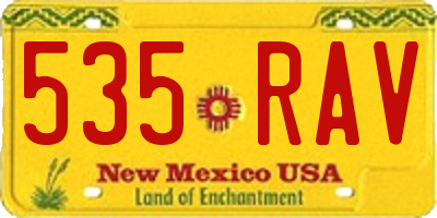 NM license plate 535RAV