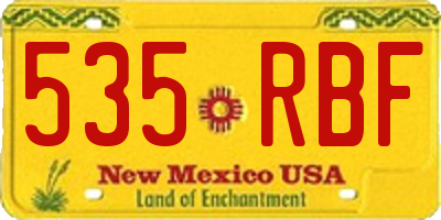 NM license plate 535RBF