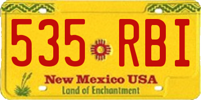 NM license plate 535RBI