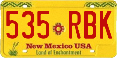 NM license plate 535RBK