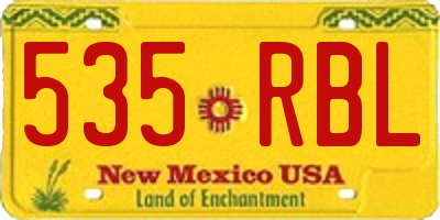 NM license plate 535RBL