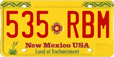 NM license plate 535RBM