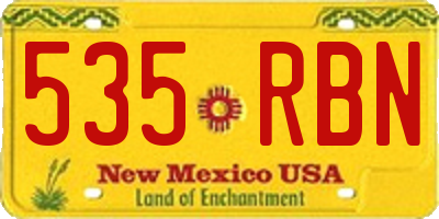 NM license plate 535RBN