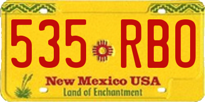 NM license plate 535RBO
