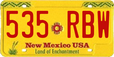 NM license plate 535RBW