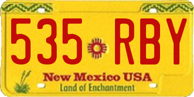 NM license plate 535RBY