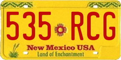 NM license plate 535RCG
