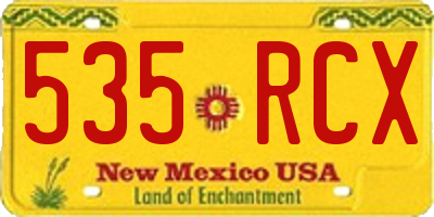 NM license plate 535RCX