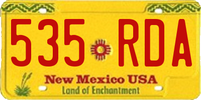 NM license plate 535RDA