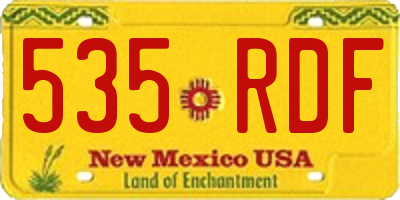 NM license plate 535RDF