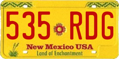 NM license plate 535RDG