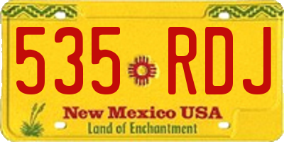 NM license plate 535RDJ