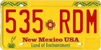 NM license plate 535RDM