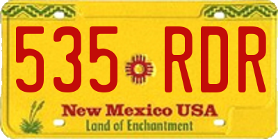 NM license plate 535RDR