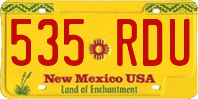 NM license plate 535RDU