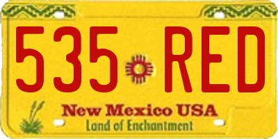 NM license plate 535RED