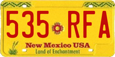 NM license plate 535RFA