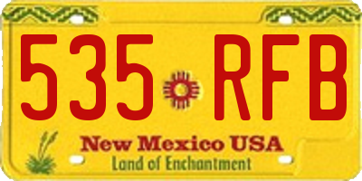 NM license plate 535RFB