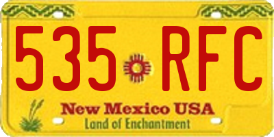 NM license plate 535RFC