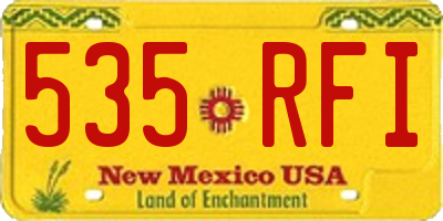 NM license plate 535RFI