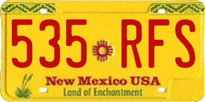 NM license plate 535RFS