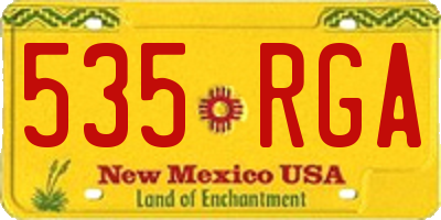 NM license plate 535RGA