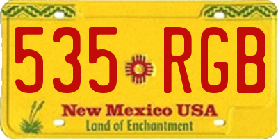 NM license plate 535RGB