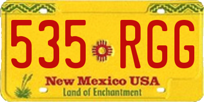 NM license plate 535RGG
