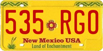 NM license plate 535RGO