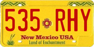 NM license plate 535RHY