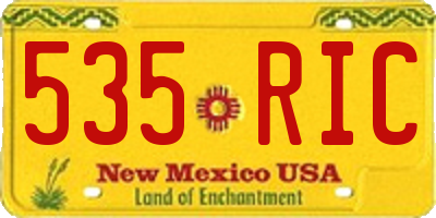 NM license plate 535RIC