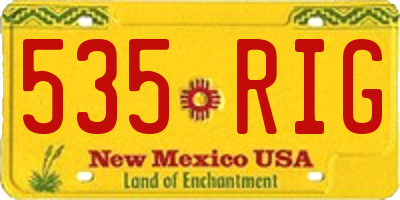 NM license plate 535RIG