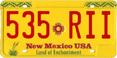 NM license plate 535RII