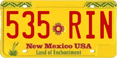 NM license plate 535RIN