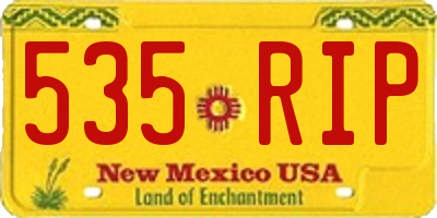 NM license plate 535RIP
