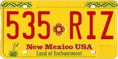 NM license plate 535RIZ