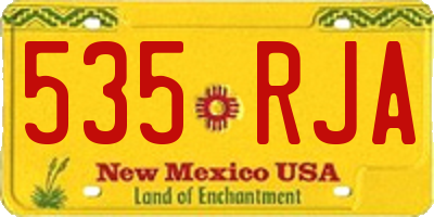 NM license plate 535RJA