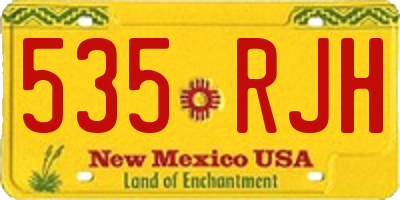NM license plate 535RJH