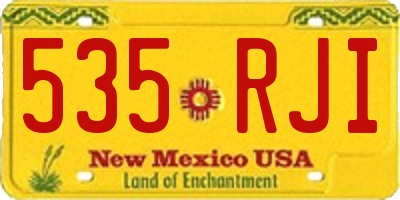 NM license plate 535RJI
